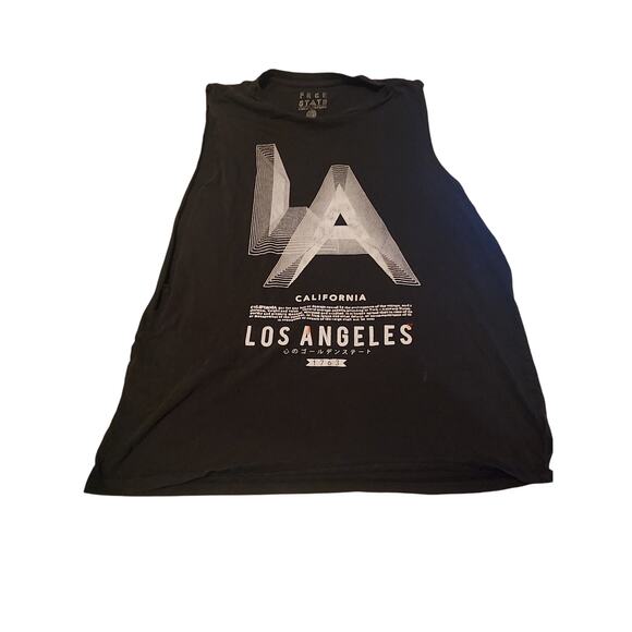 Free State Streetwear Black Cutoff Tee California distressed WIP size Large - Picture 1 of 4